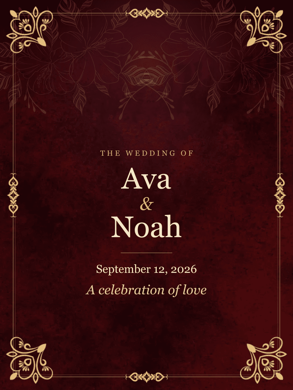 Ruth wedding invitation design